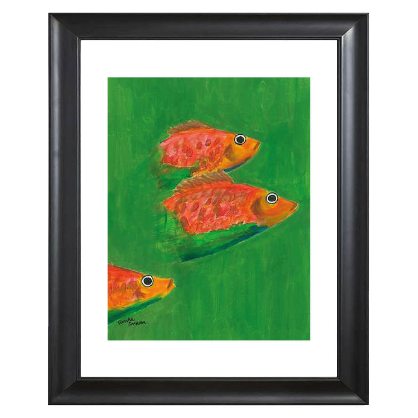 Art print fish green