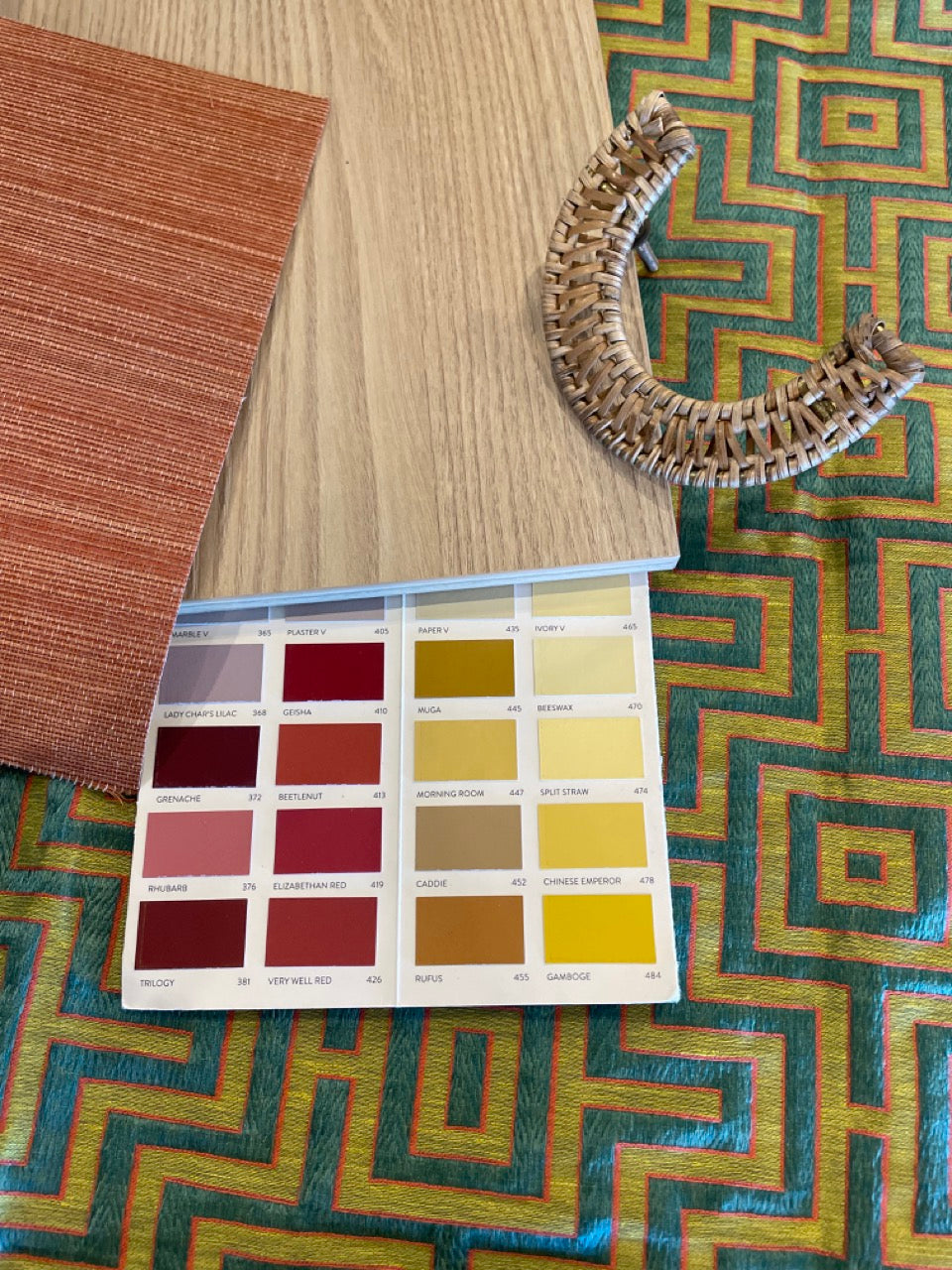 Natuurlijk behang sisal terracotta