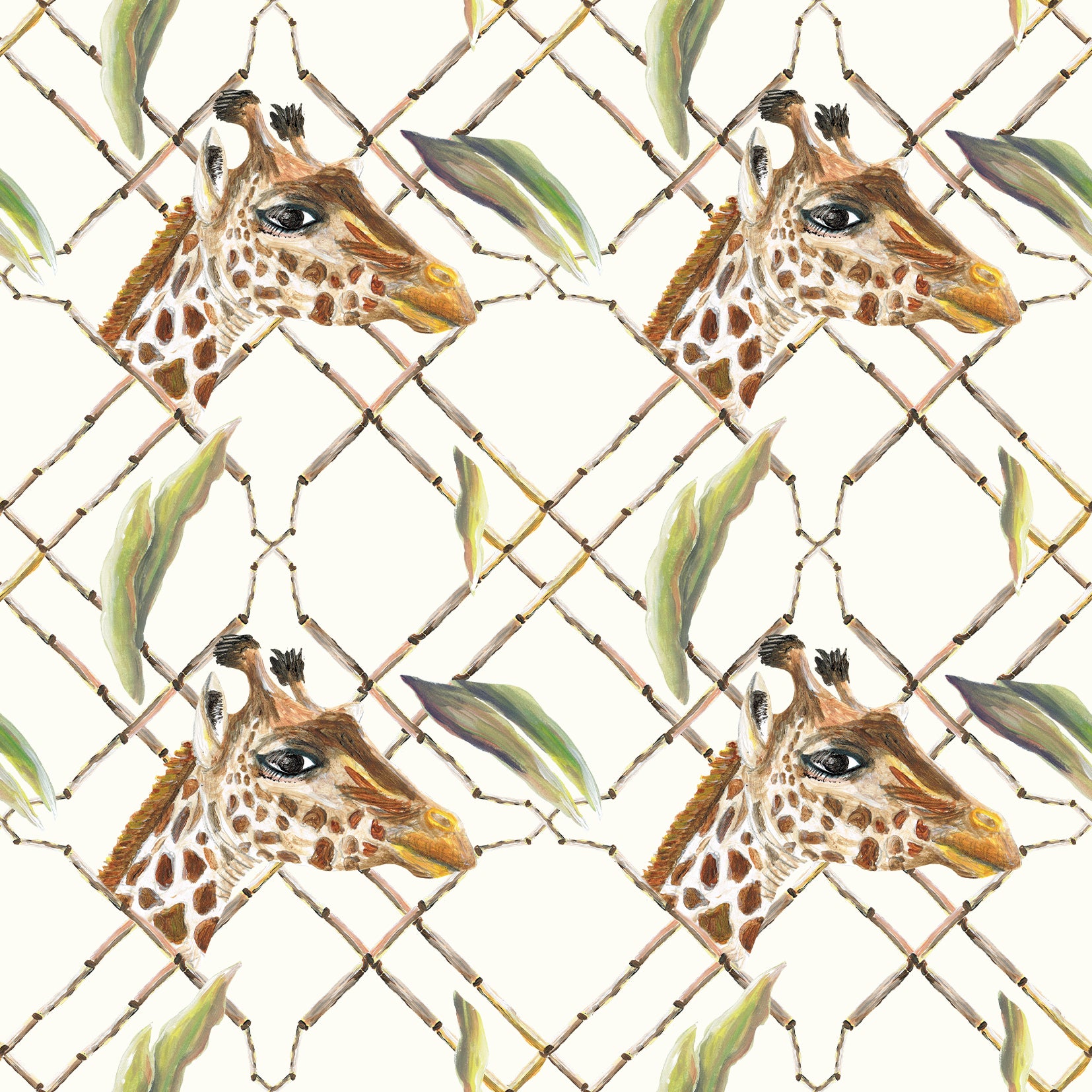 Behang Giraffen in de Savanne