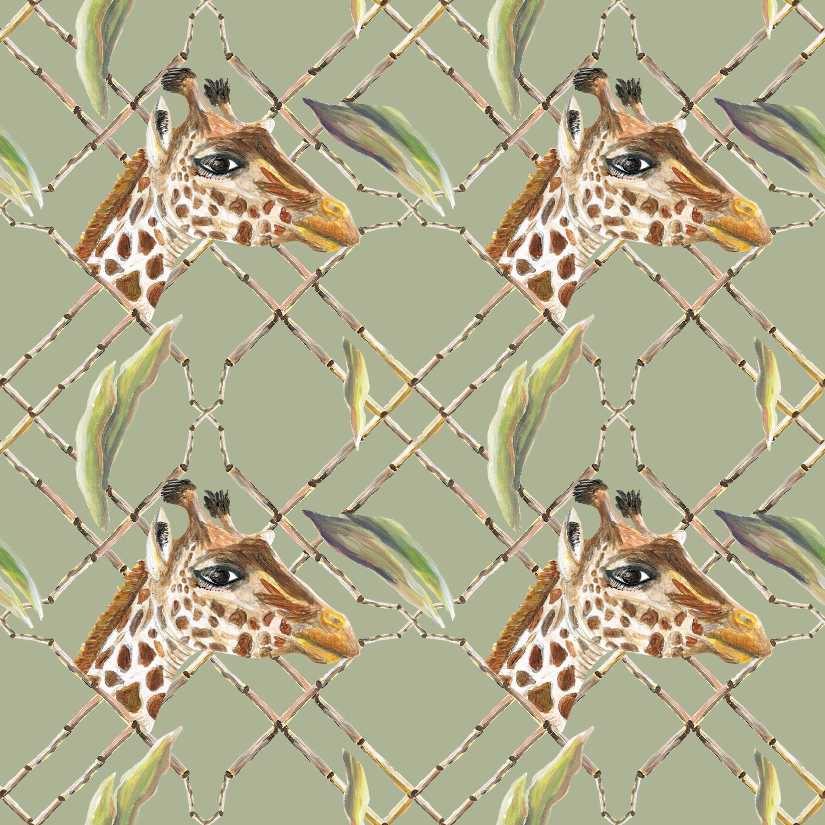 Behang Giraffen in de Savanne
