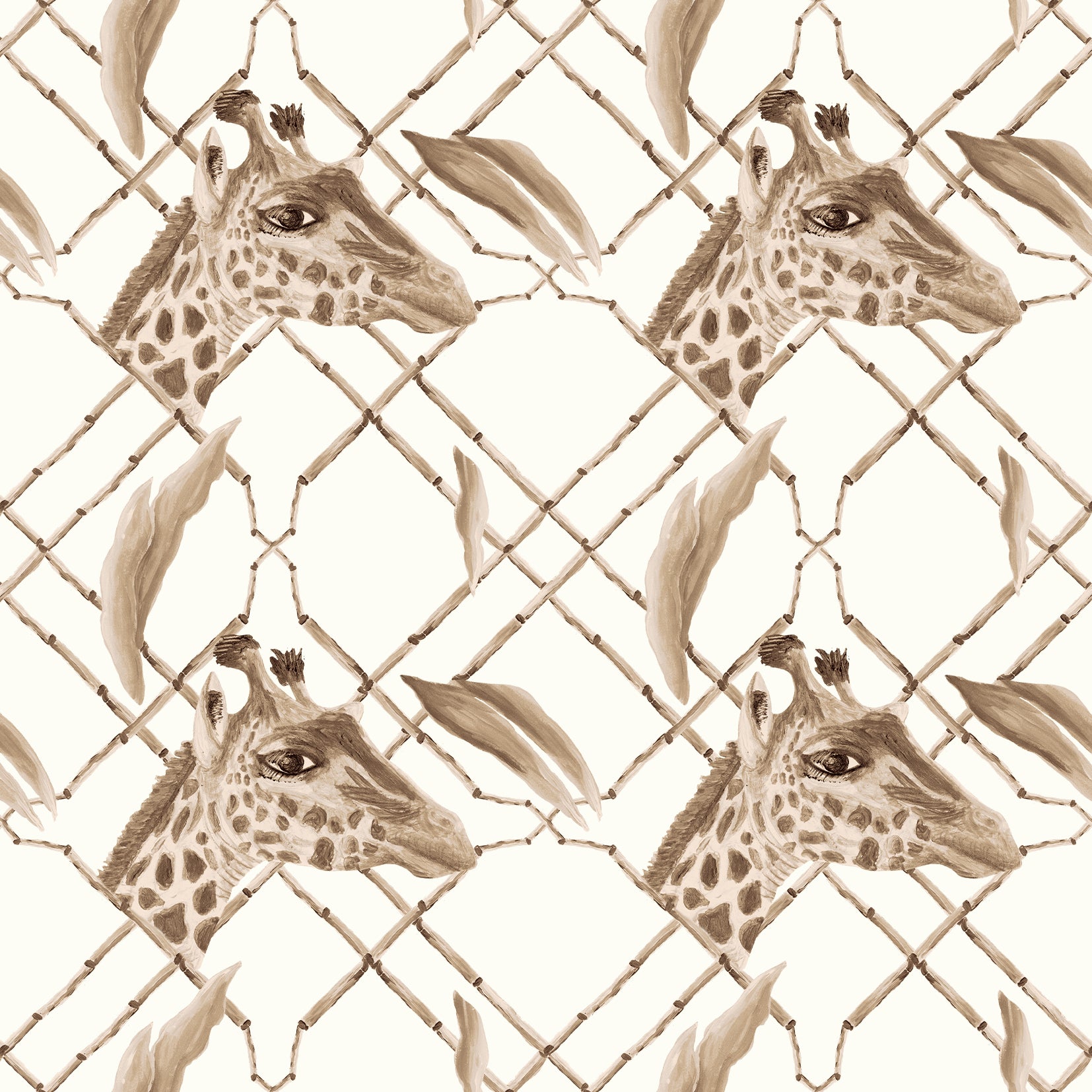 Behang Giraffen in de Savanne