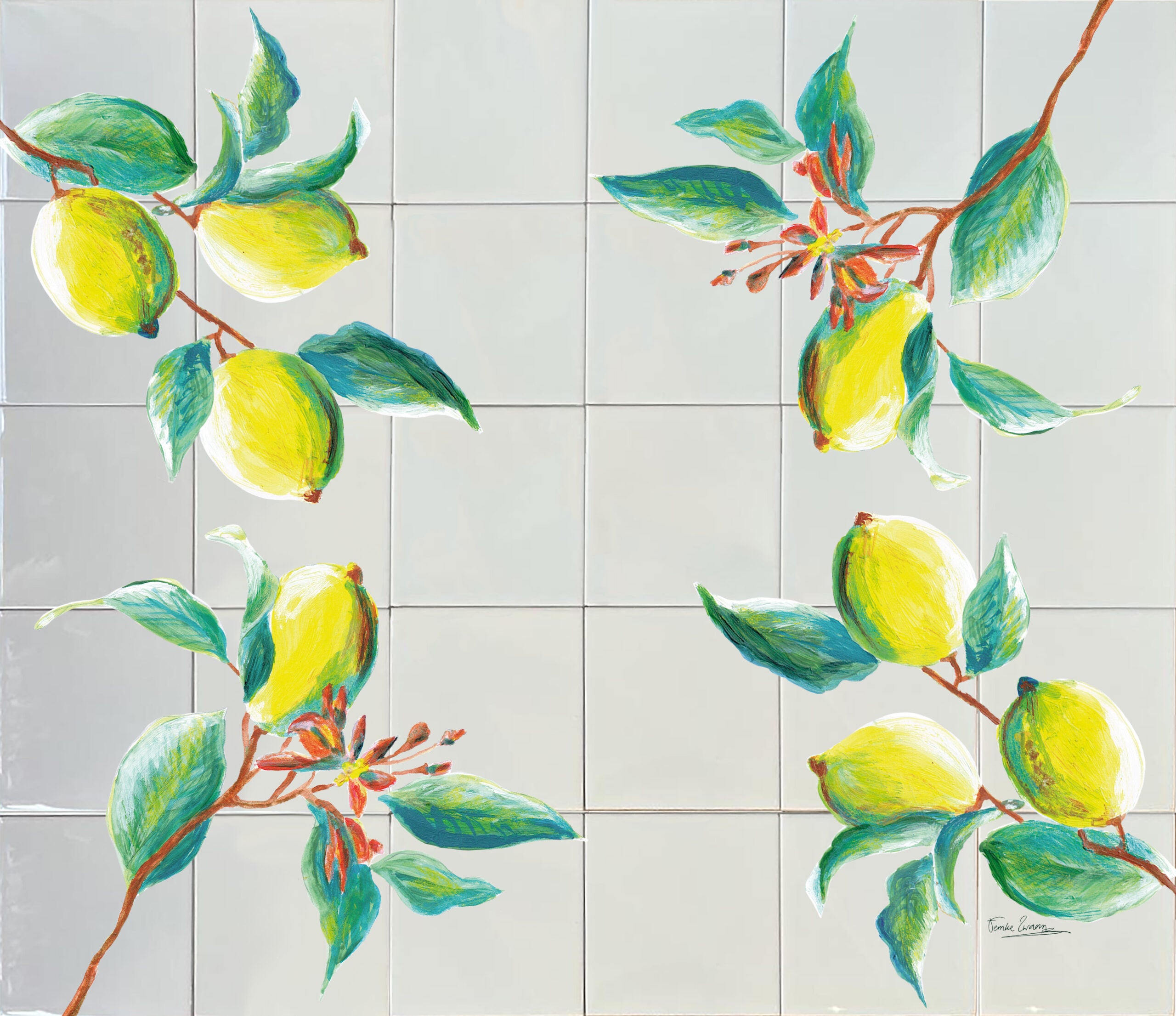 Tegeltableau citroenen