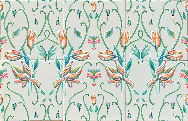 Tegeltableau Art Nouveau French Tulip