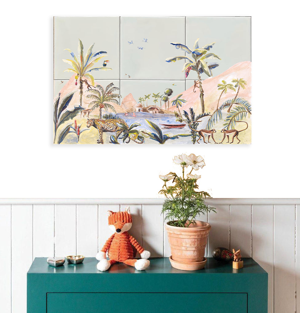 Tegeltableau jungle landscape