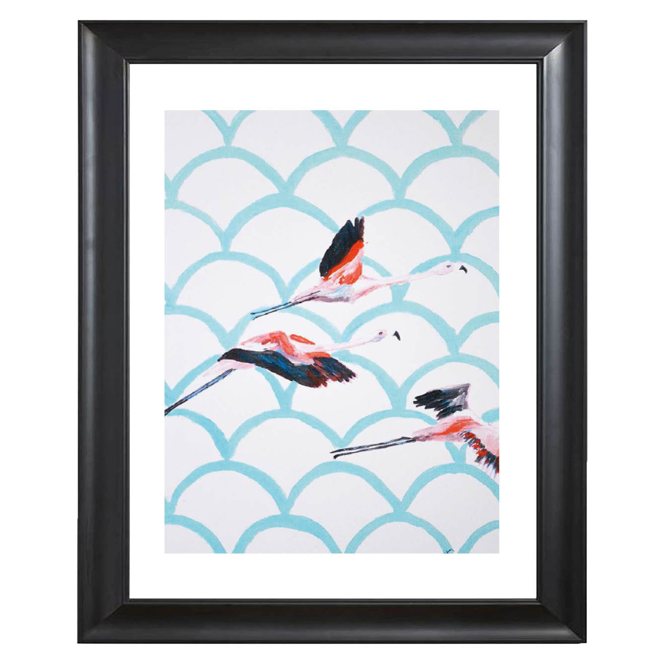 Flying flamingo
