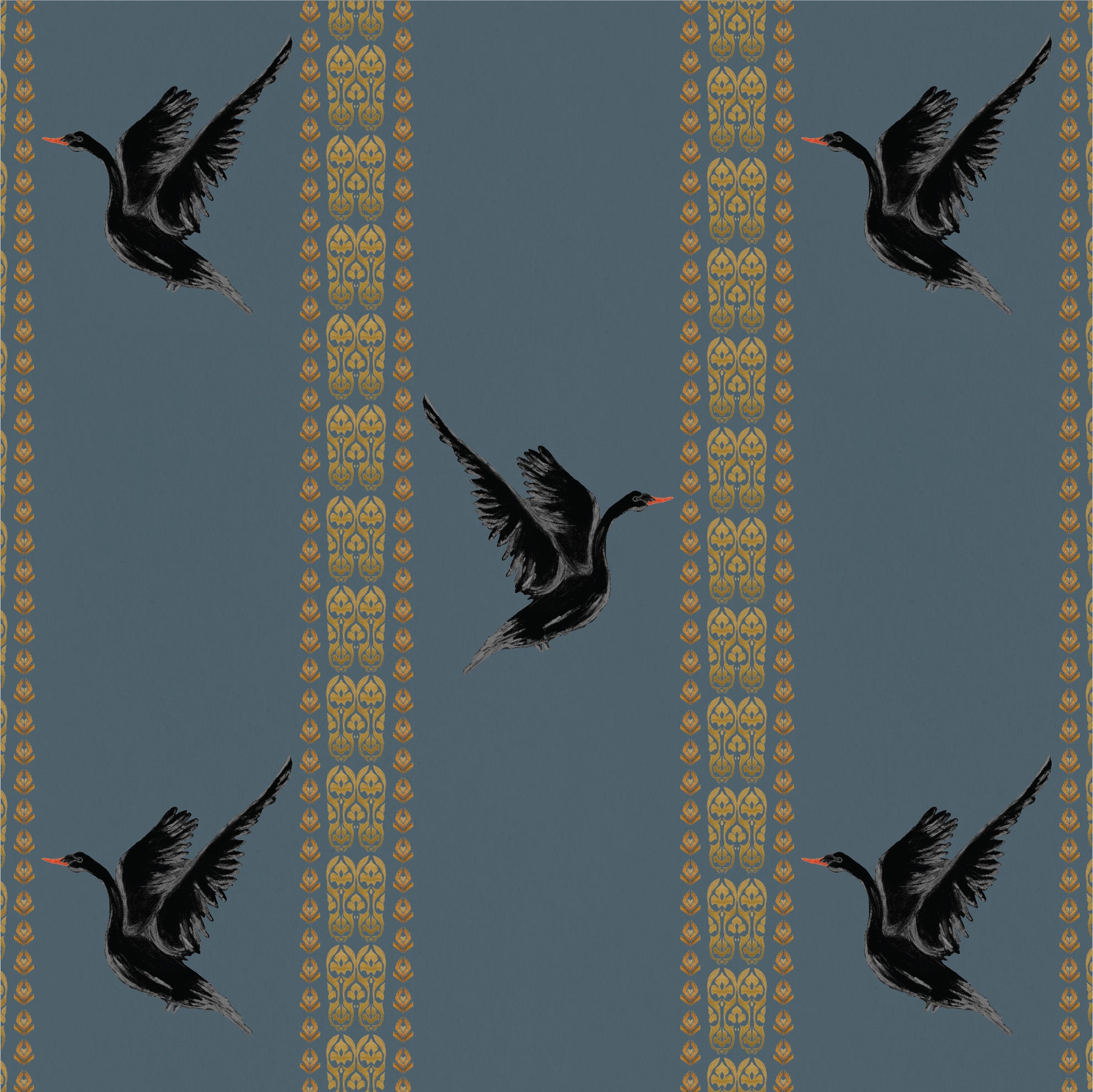 Behang Black Swan
