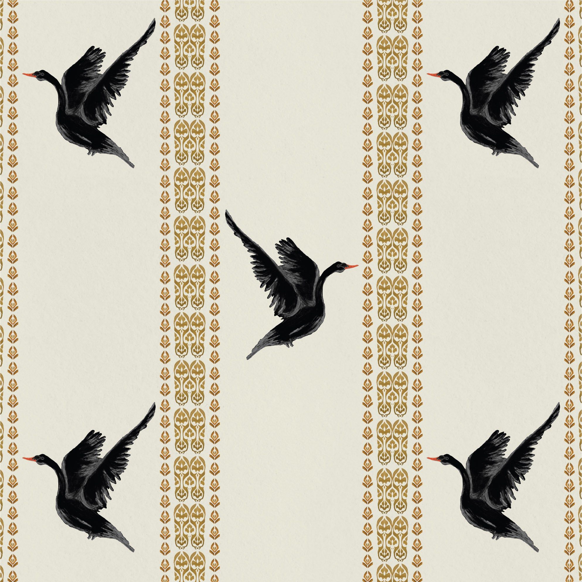 Behang Black Swan