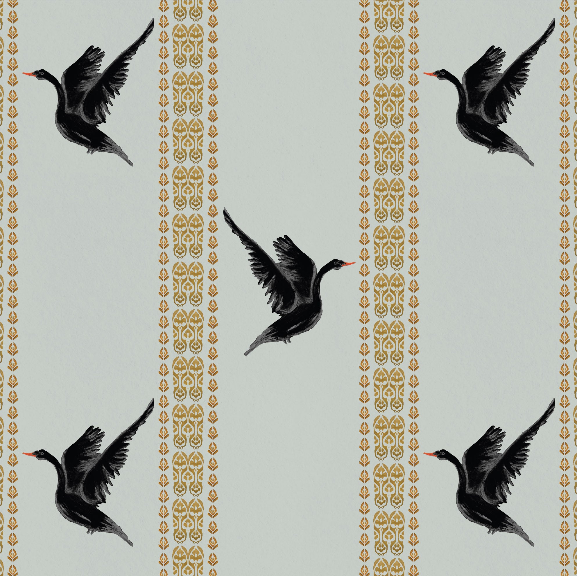 Behang Black Swan