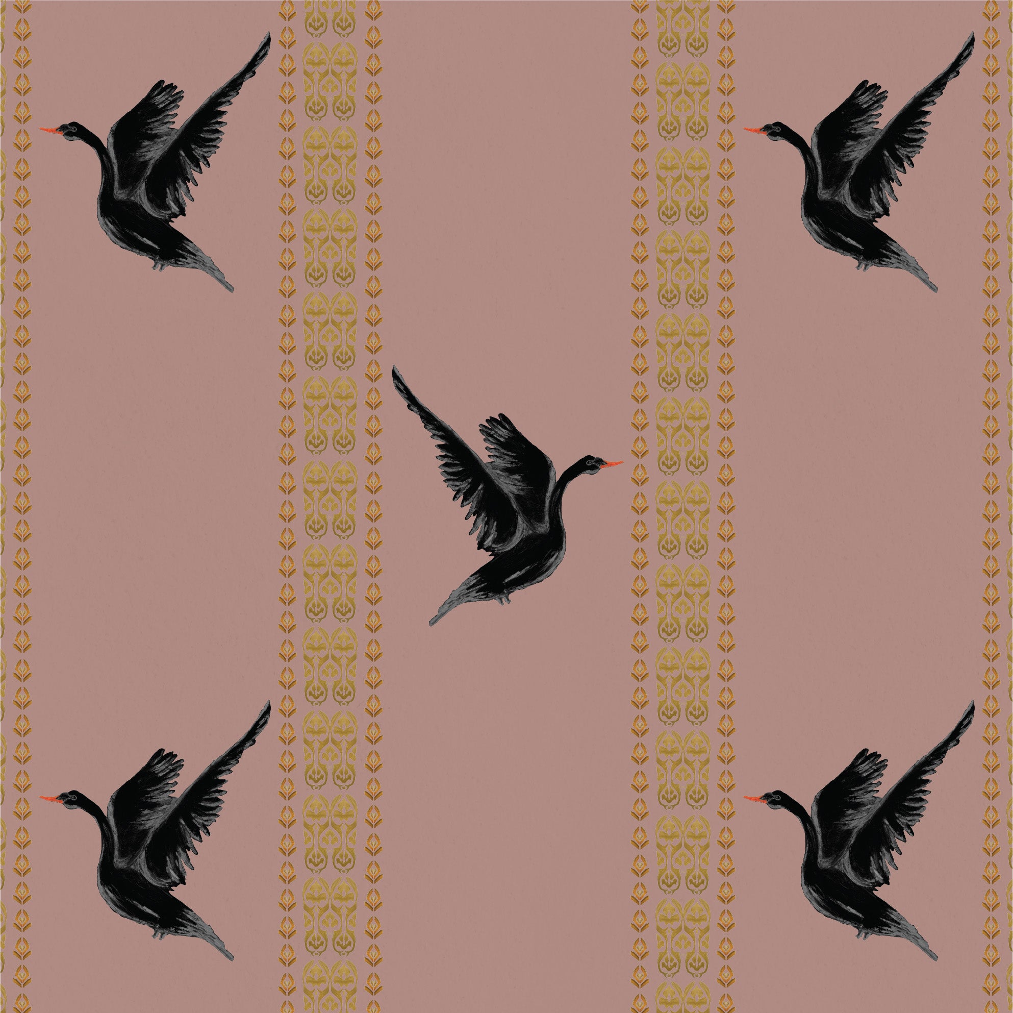 Behang Black Swan
