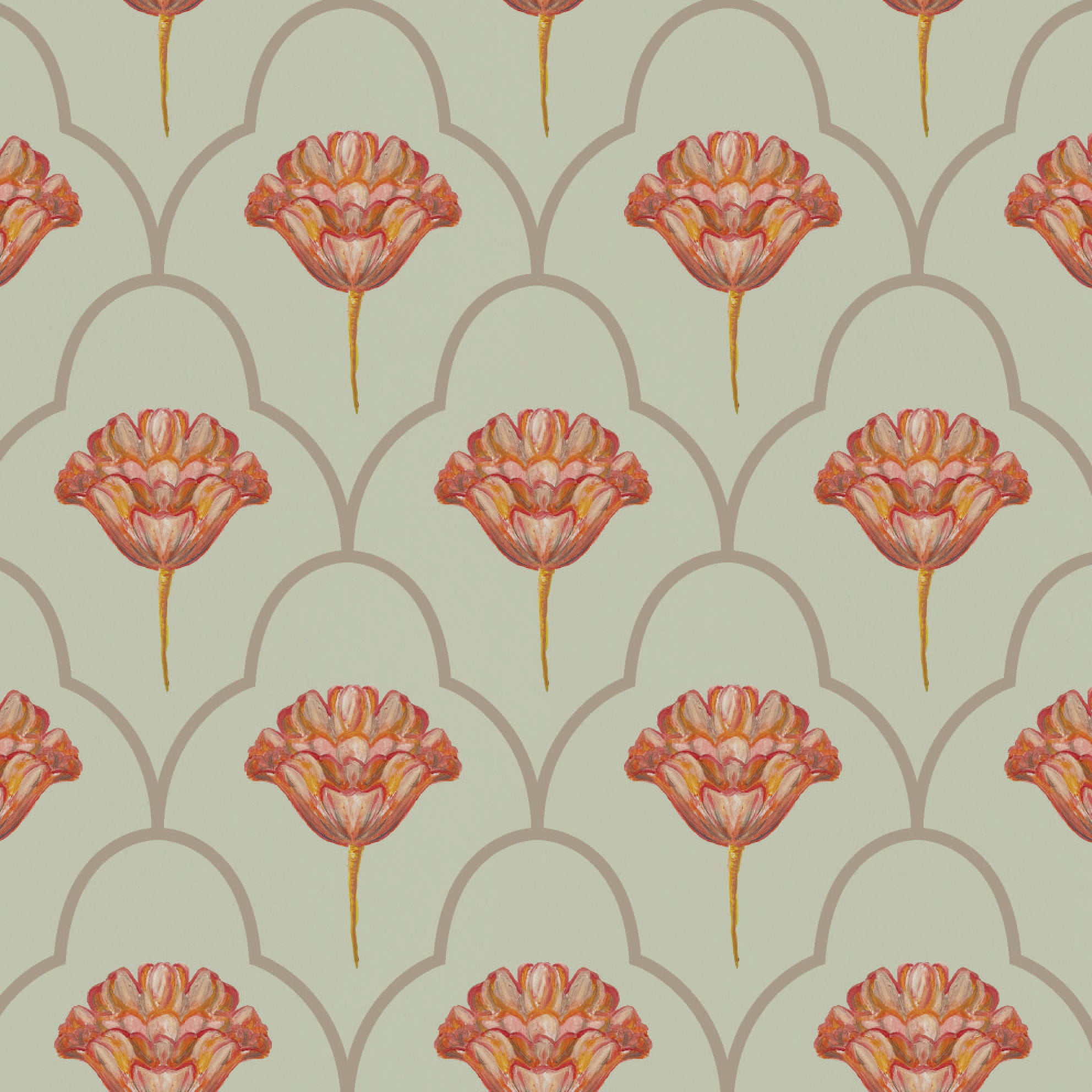 Behang Indian Flowers