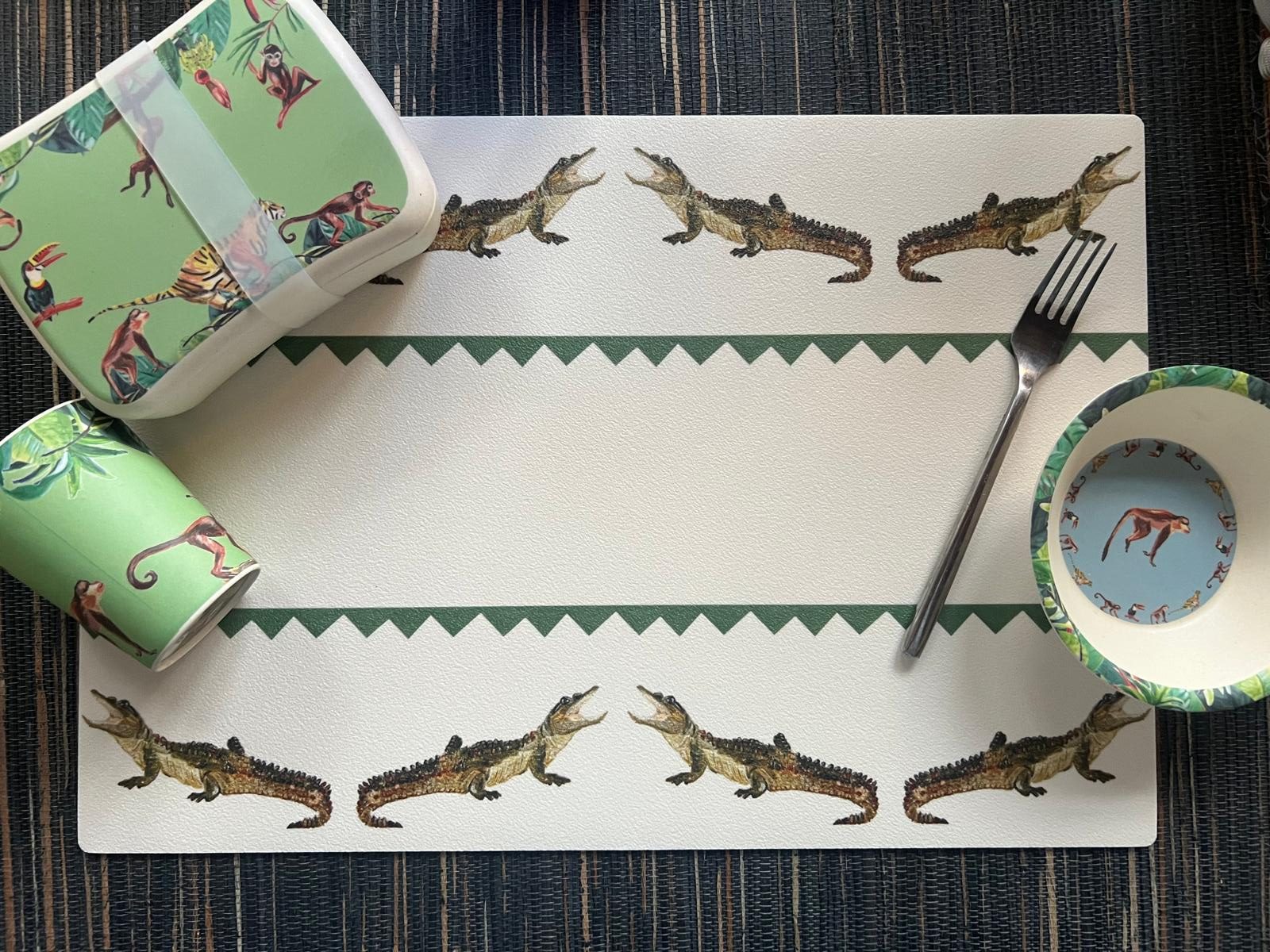Placemat Crocodile Sam groen