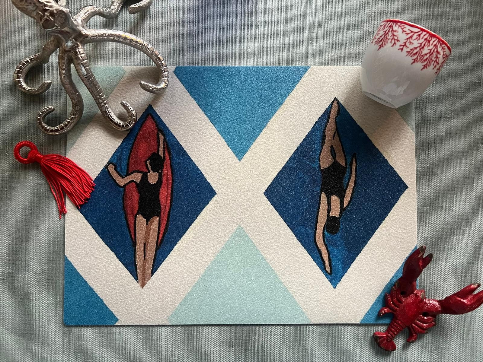 Placemat Women Diving