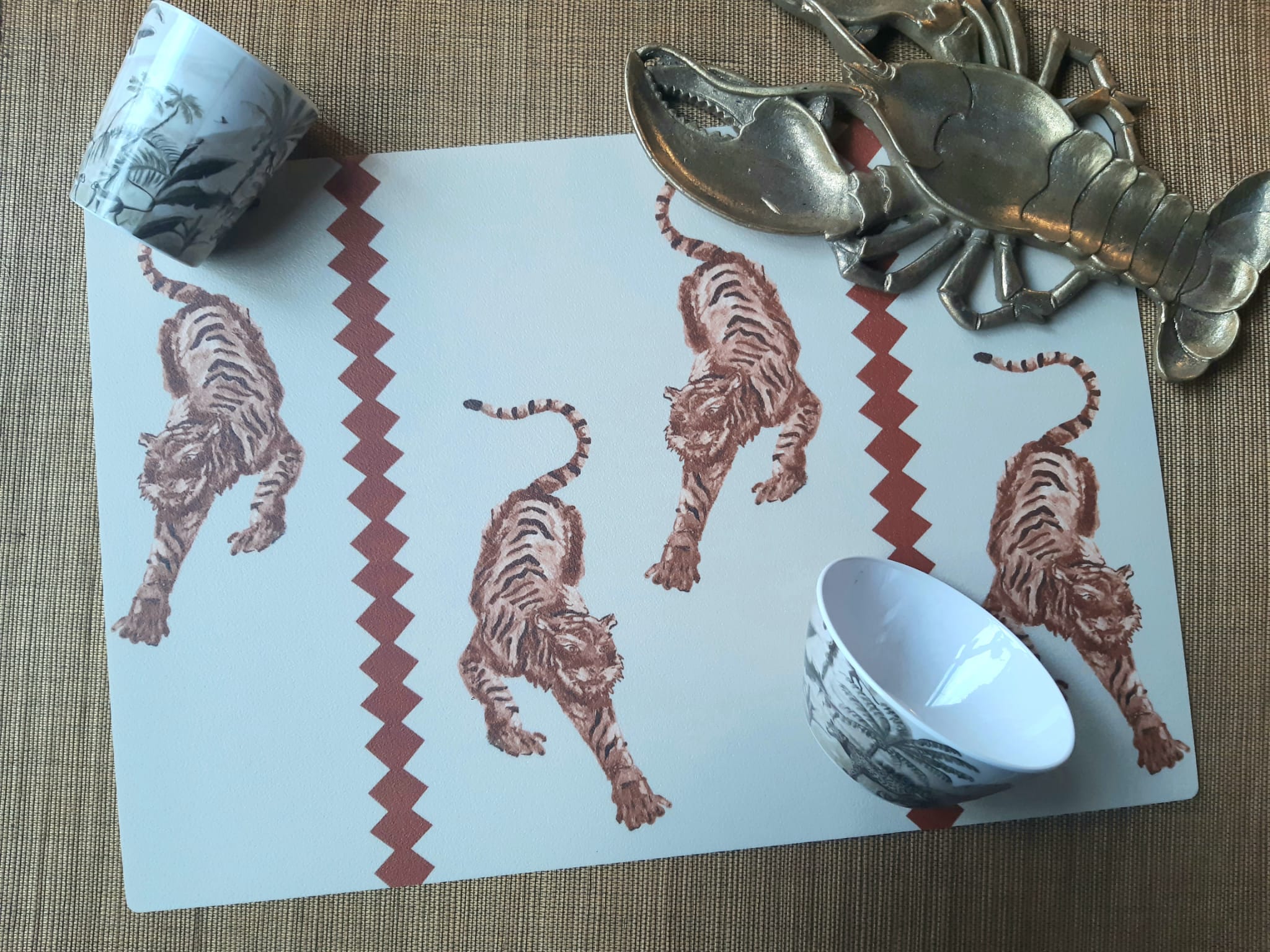 Placemat Tiger Panthera terracotta