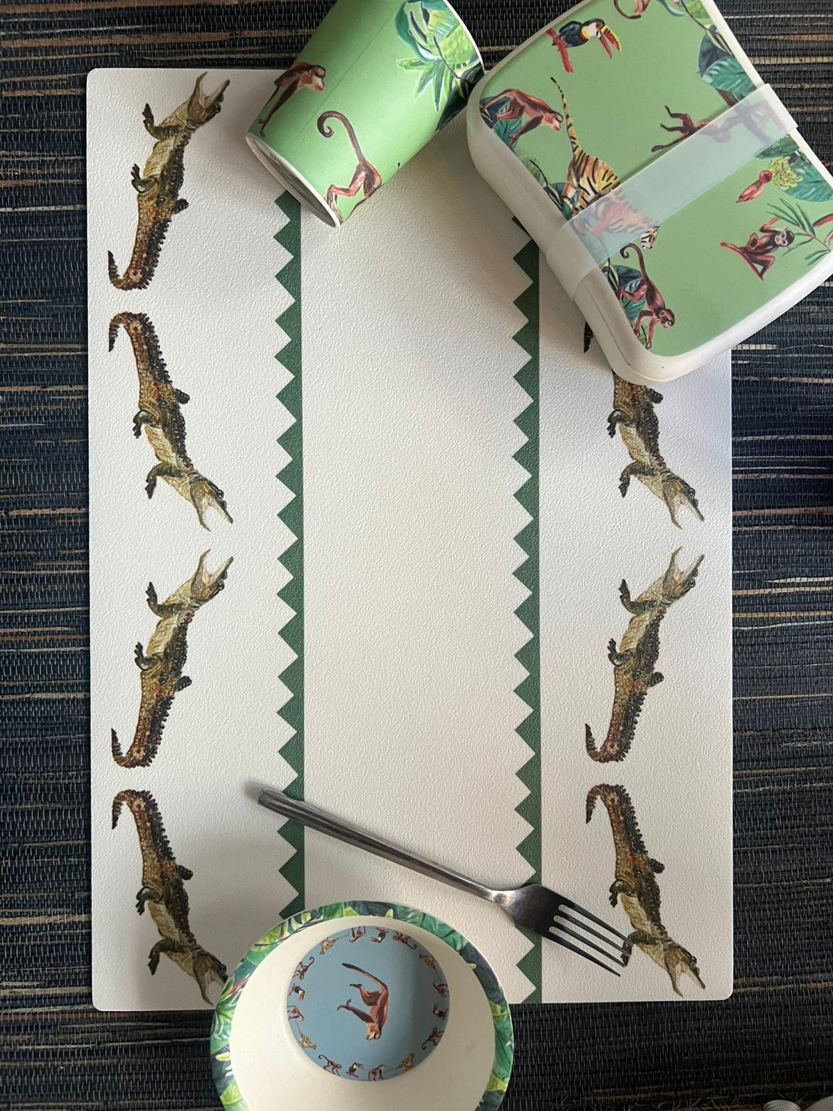 Placemat Crocodile Sam groen