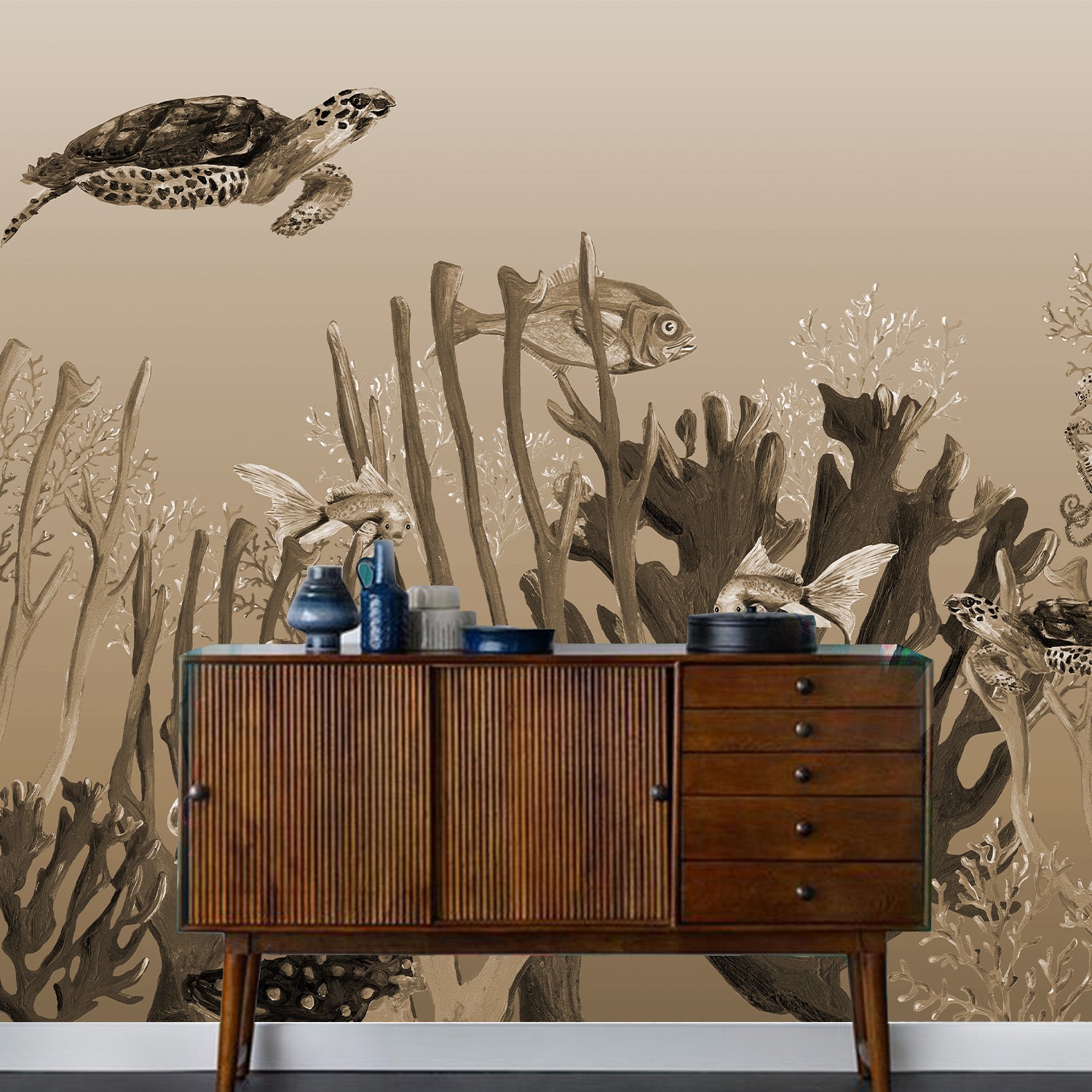 Mural underwater world
