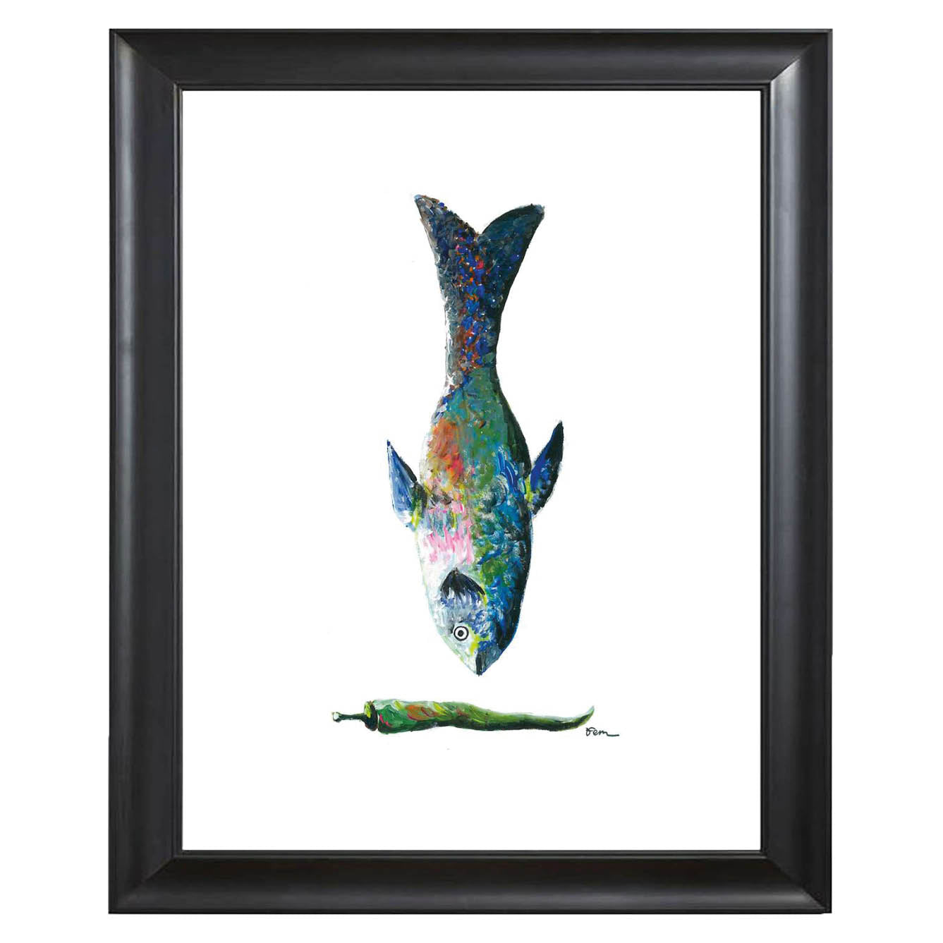 Art print blue fish