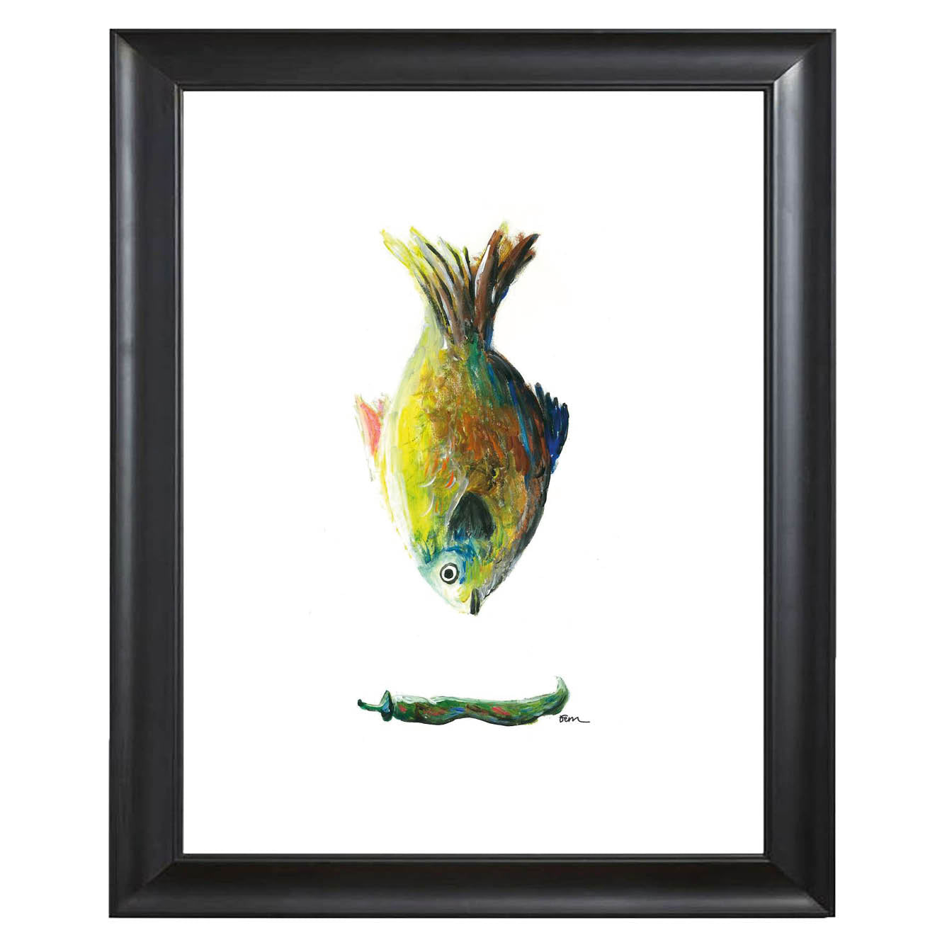 Art print colored fish