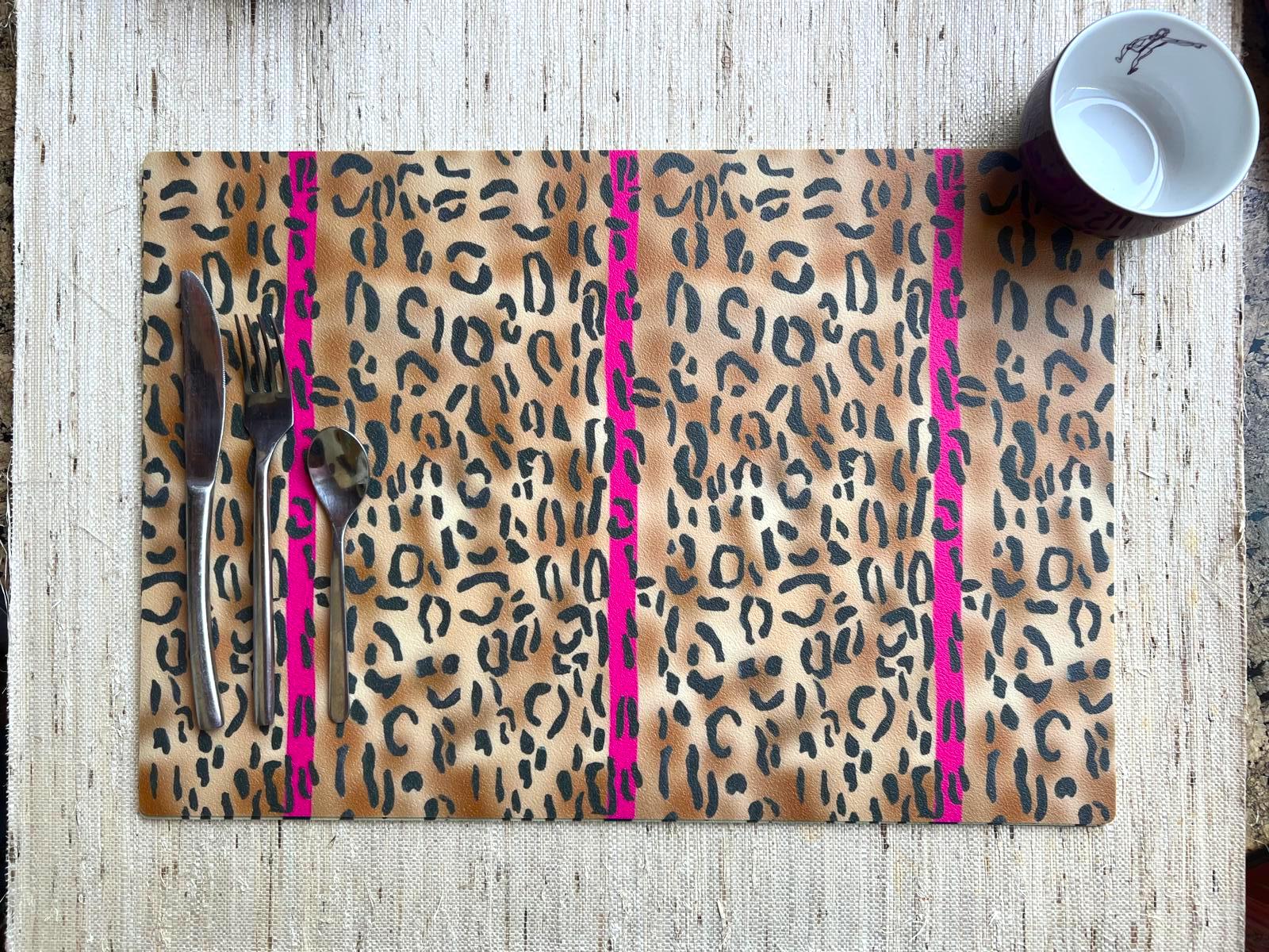 Placemat Leopard print orange brown