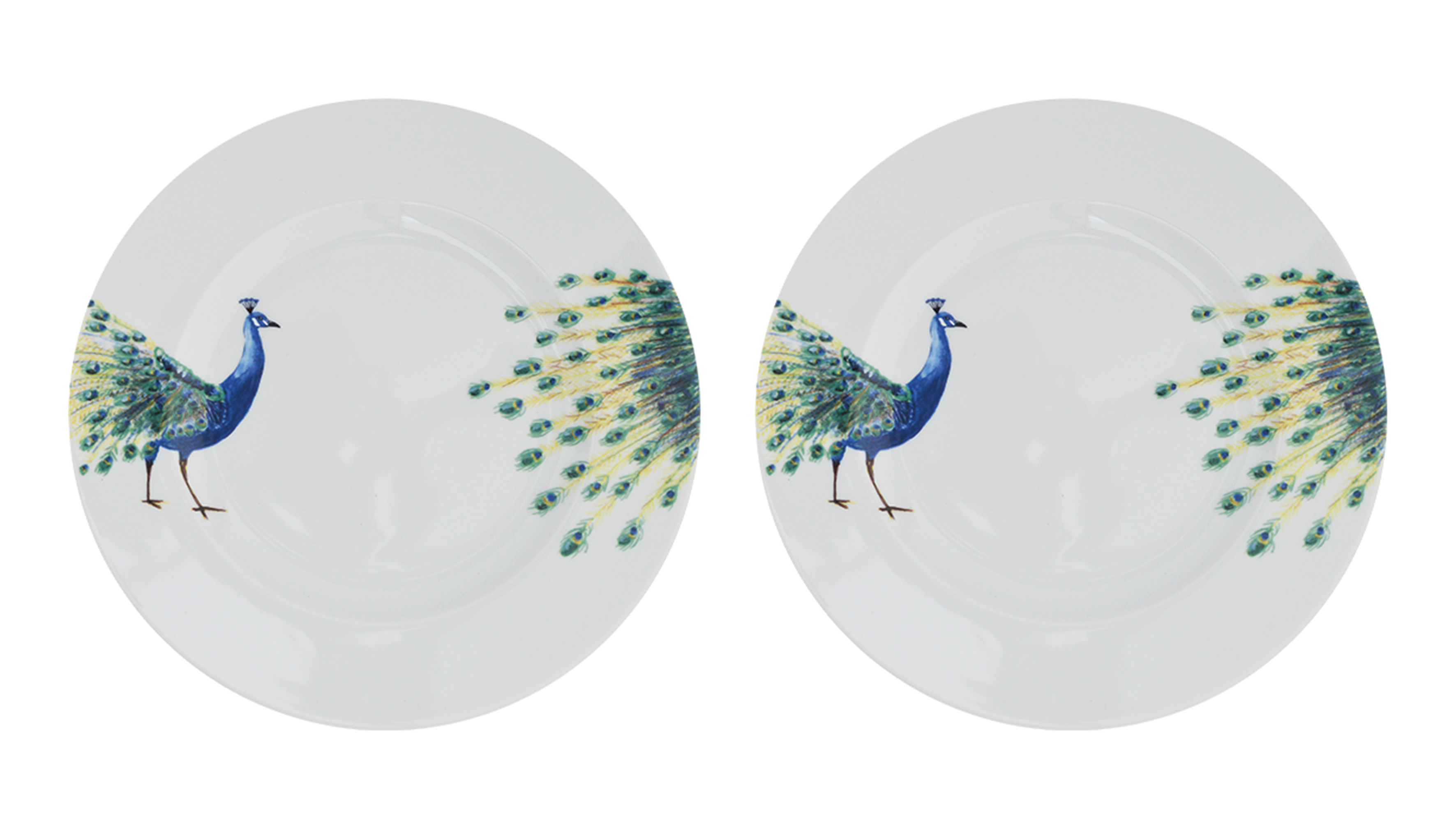 4x Dinner Plate Peacock