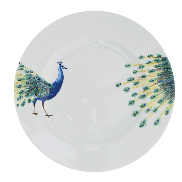 4x Dinner Plate Peacock