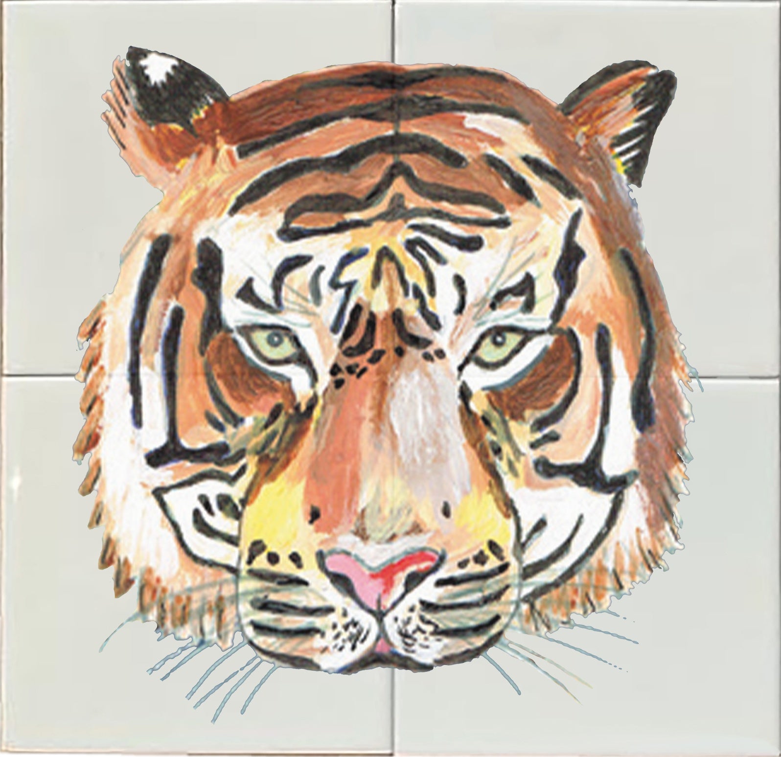 Tegeltableau Tijger Hoofd