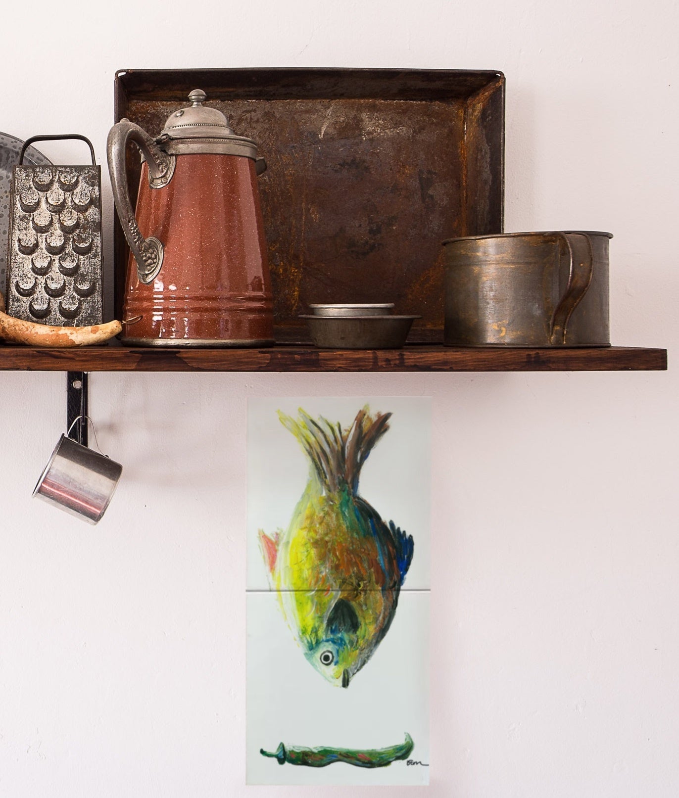 Tegeltableau Vis Groen