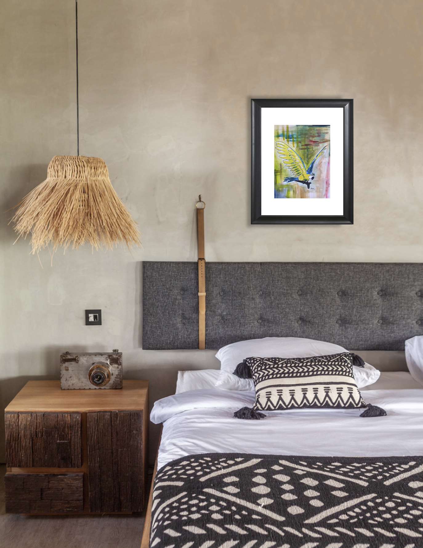 Art print parrot abstract