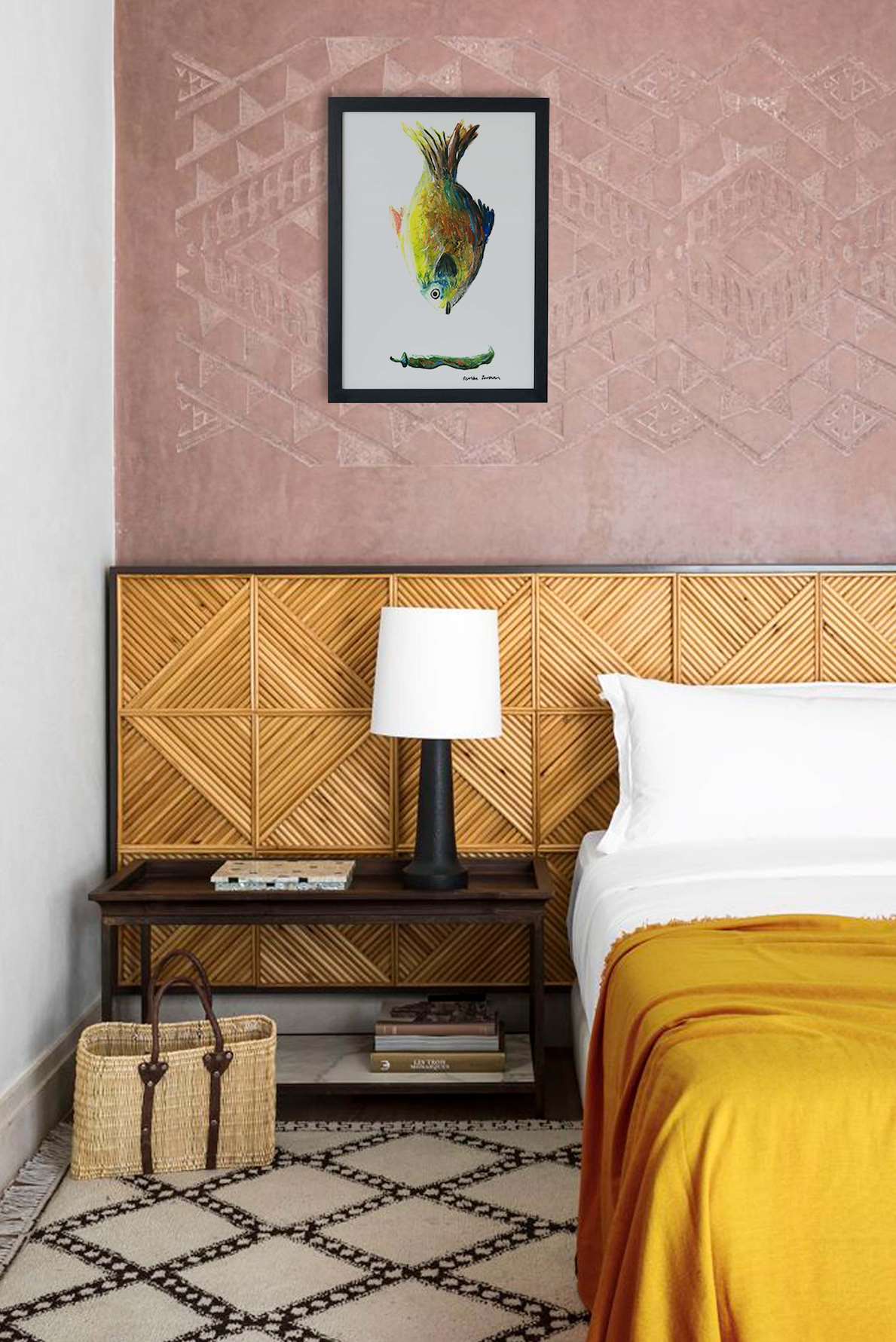 Art print colored fish