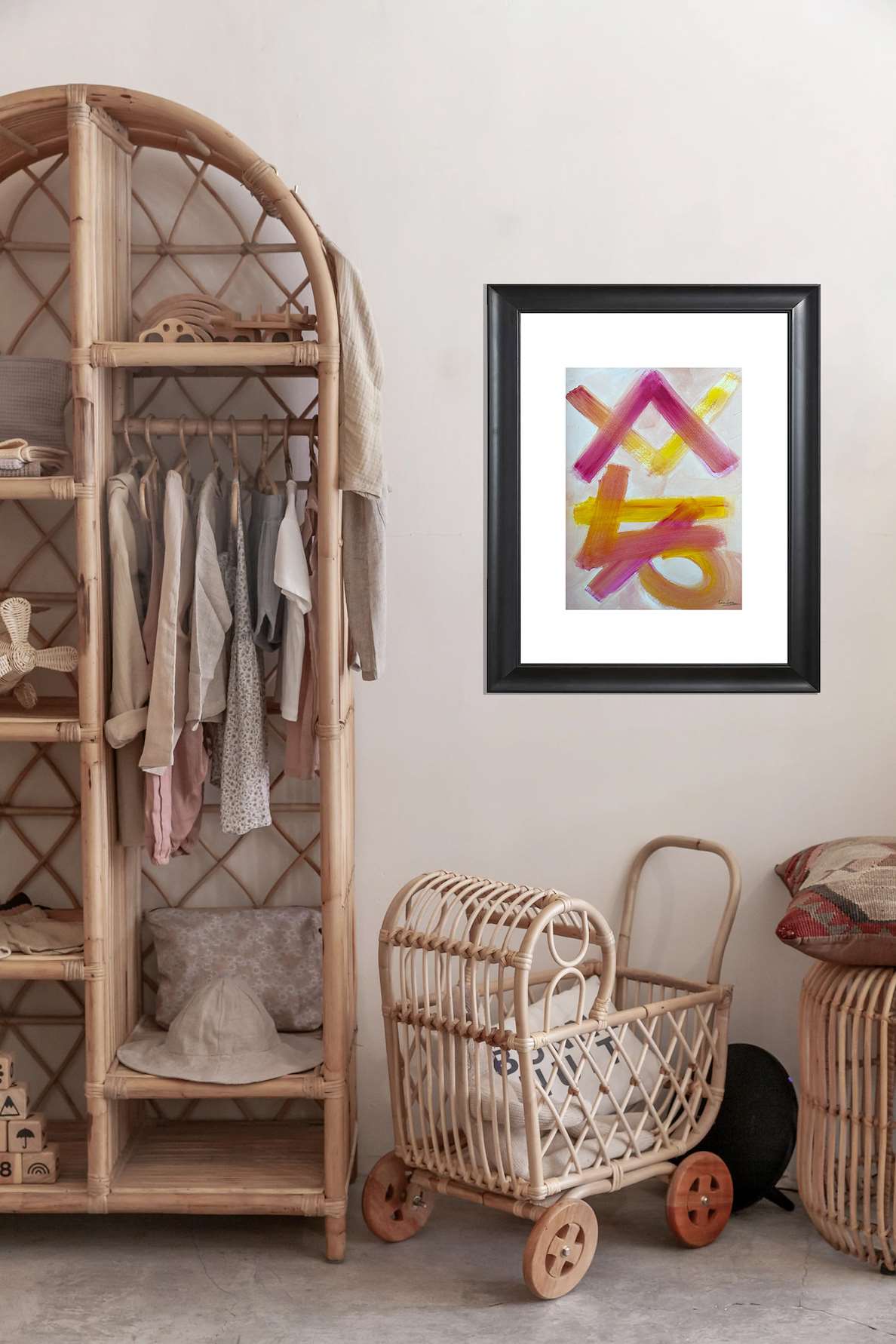 Art print Ikat line art