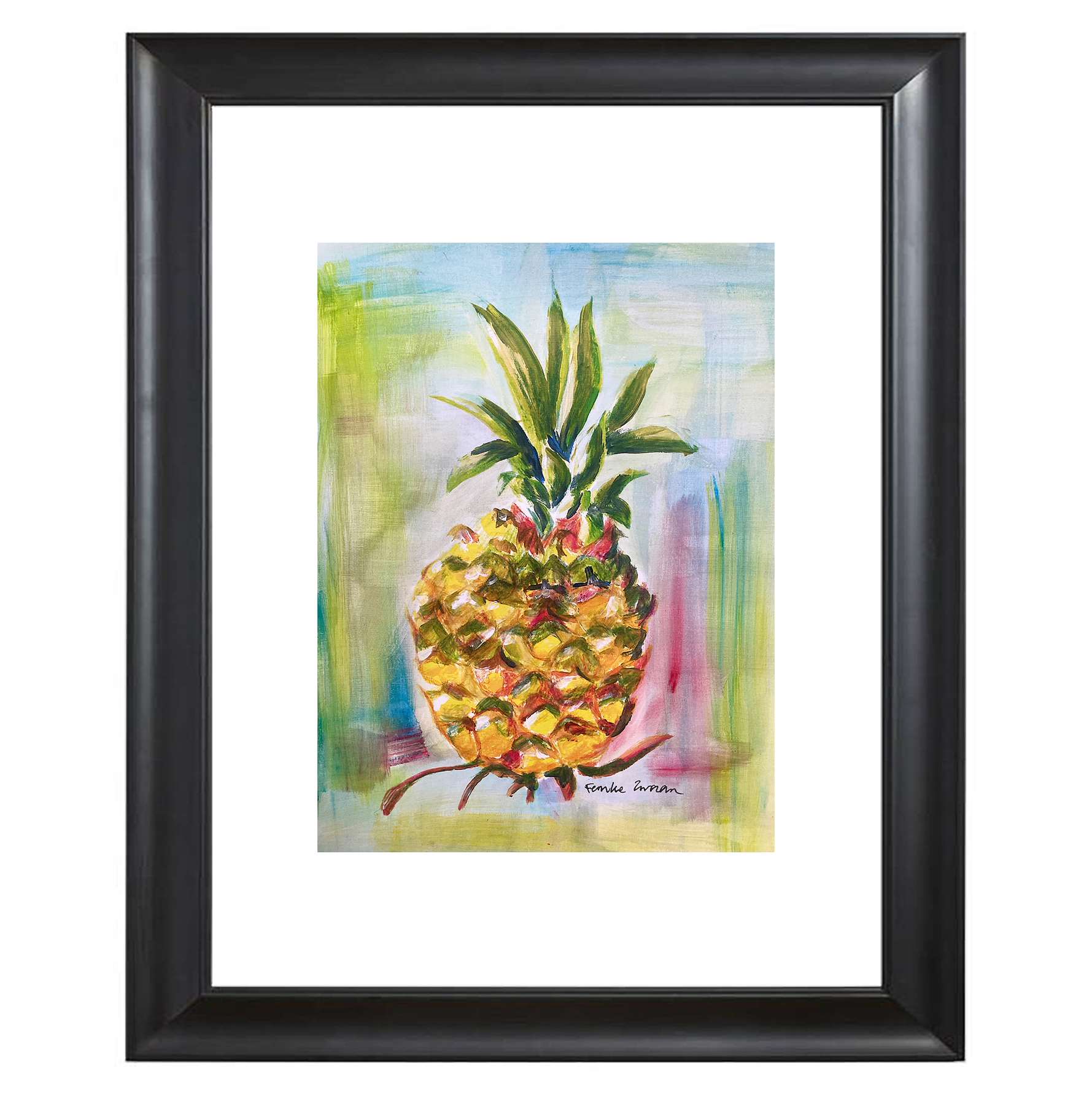 Art print pineapple neon abstract