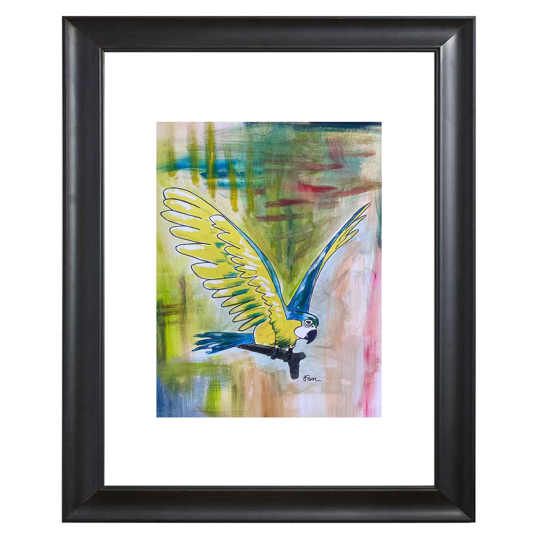 Art print parrot abstract