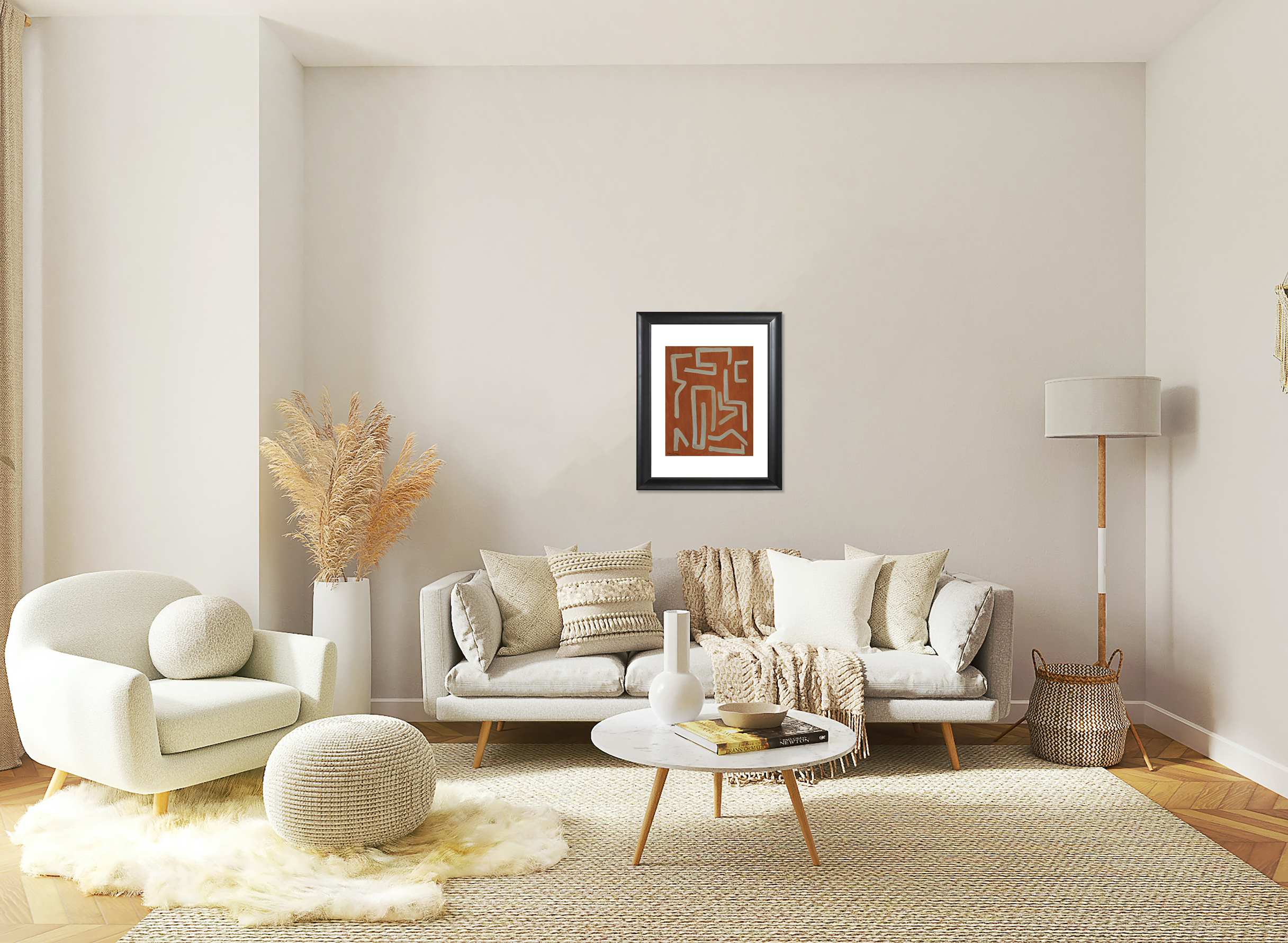 Art print space joy brown