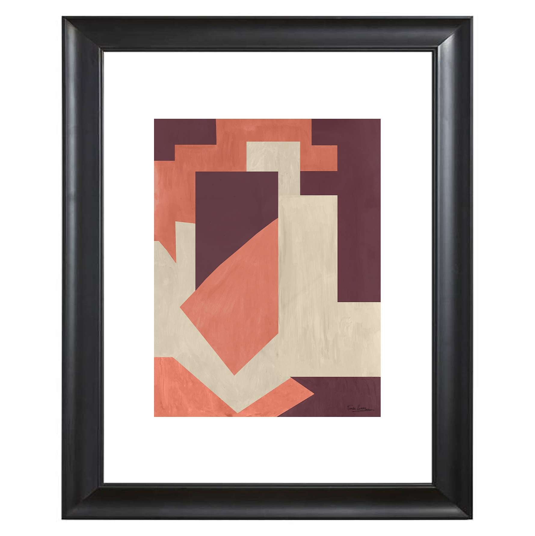 Art print geometric purple pink left