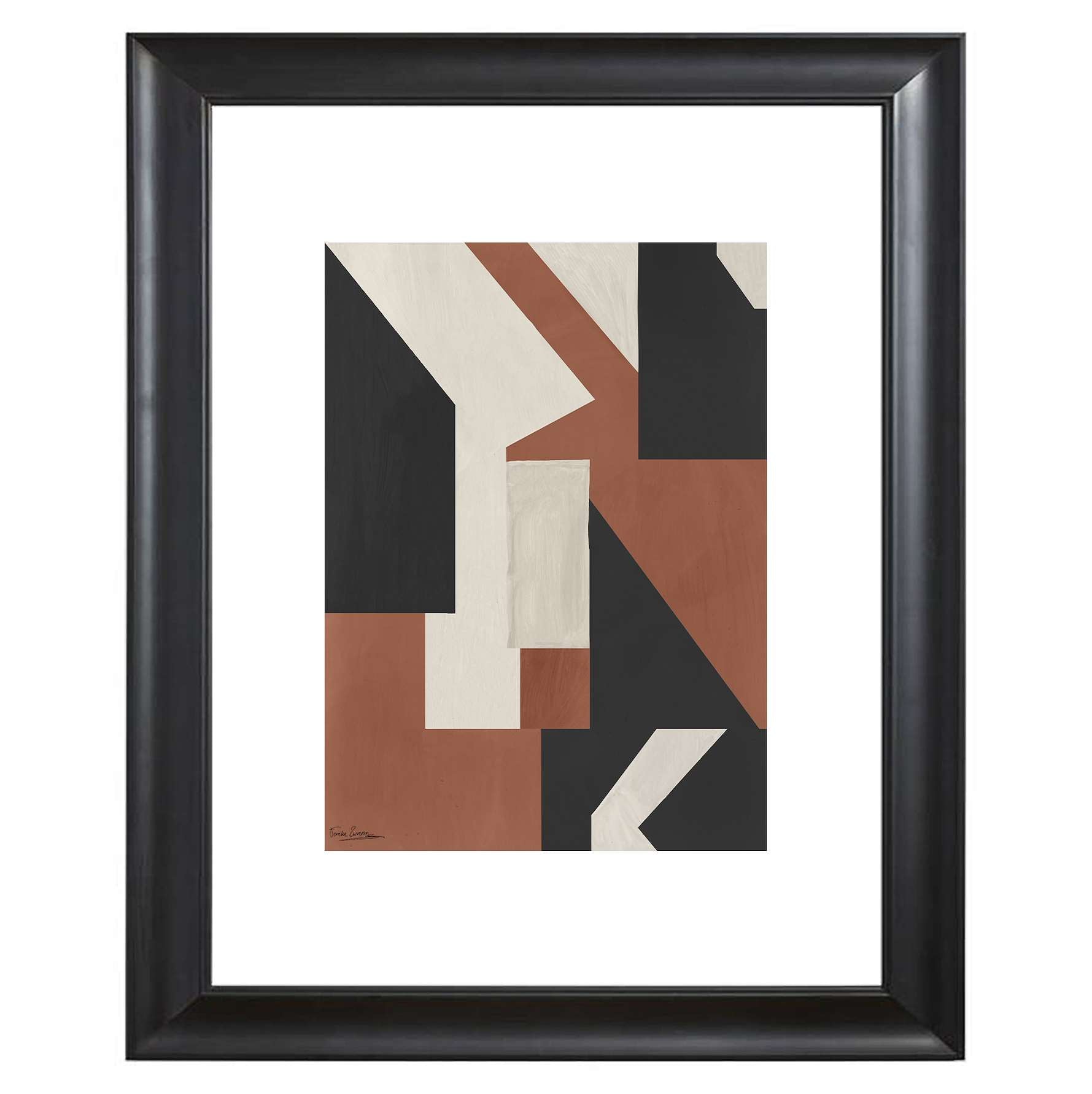 Art print geometric black brown right