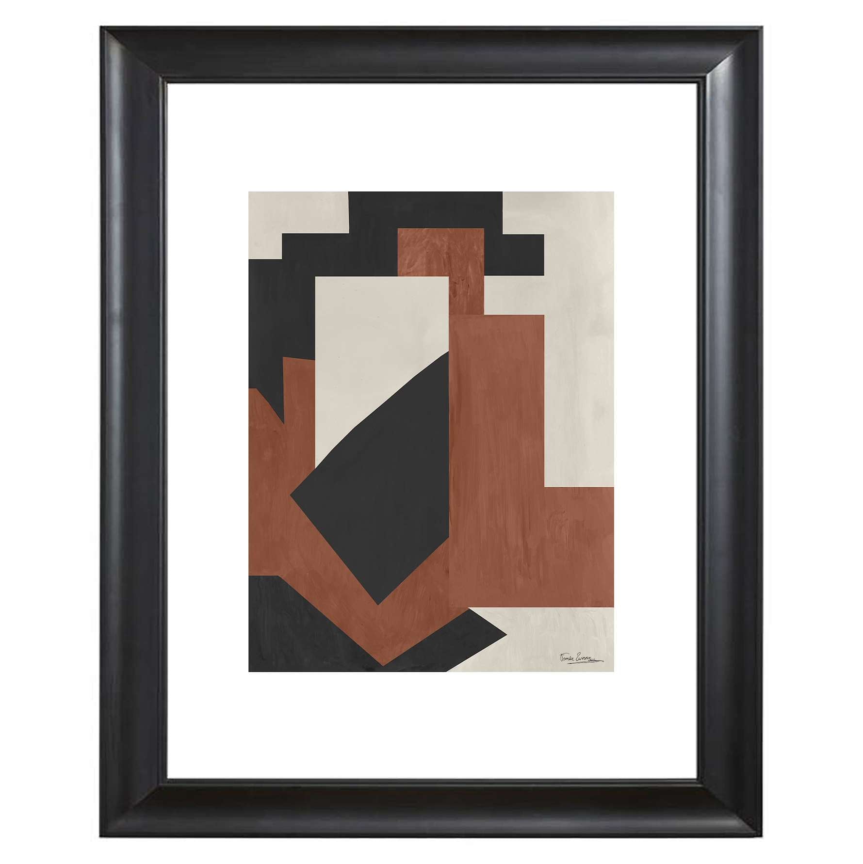 Art print geometric black brown left