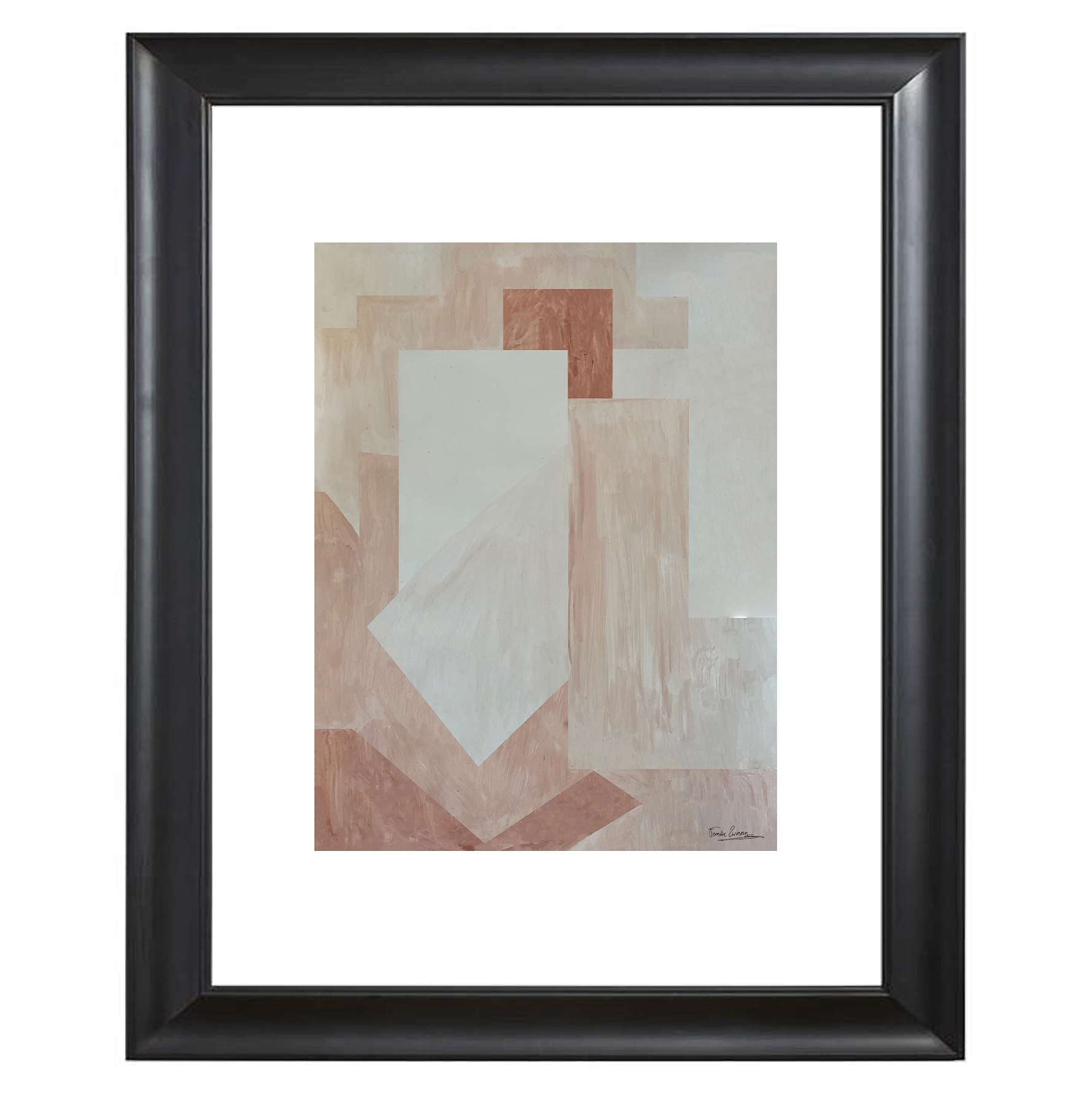 Art print geometric pink white left