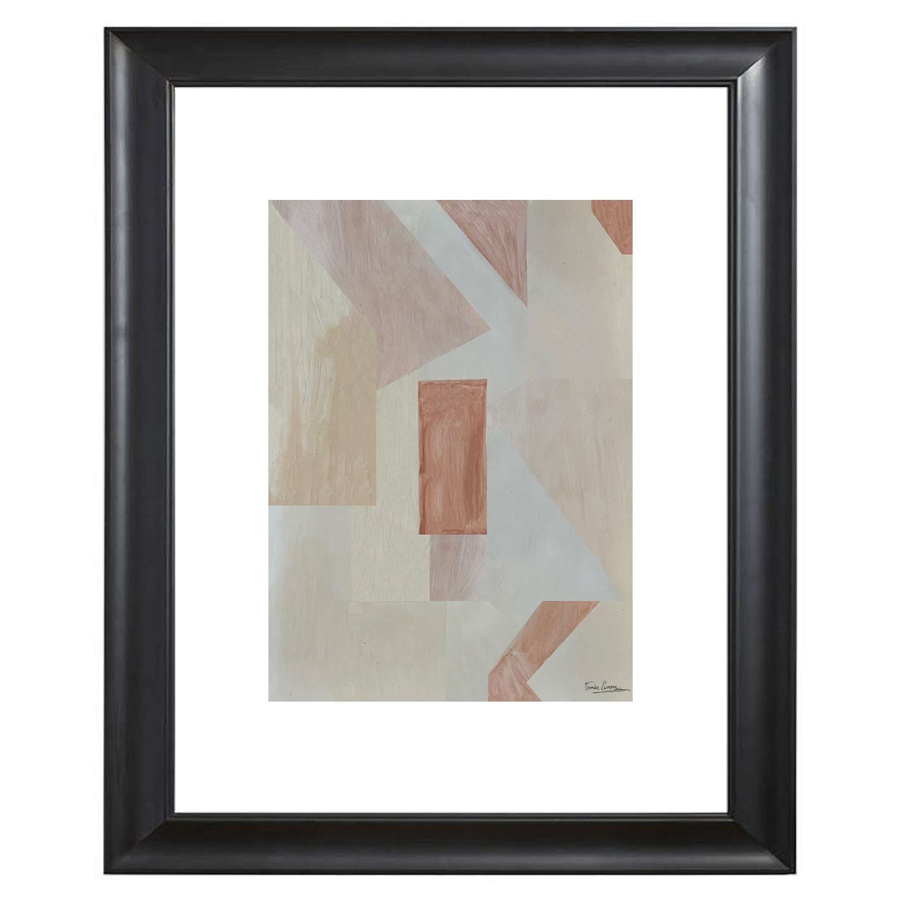 Art print geometric pink white right
