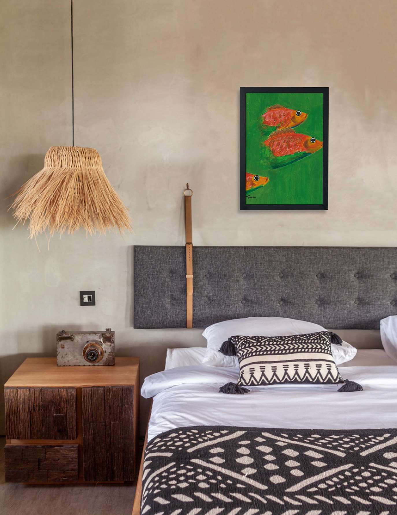 Art print fish green