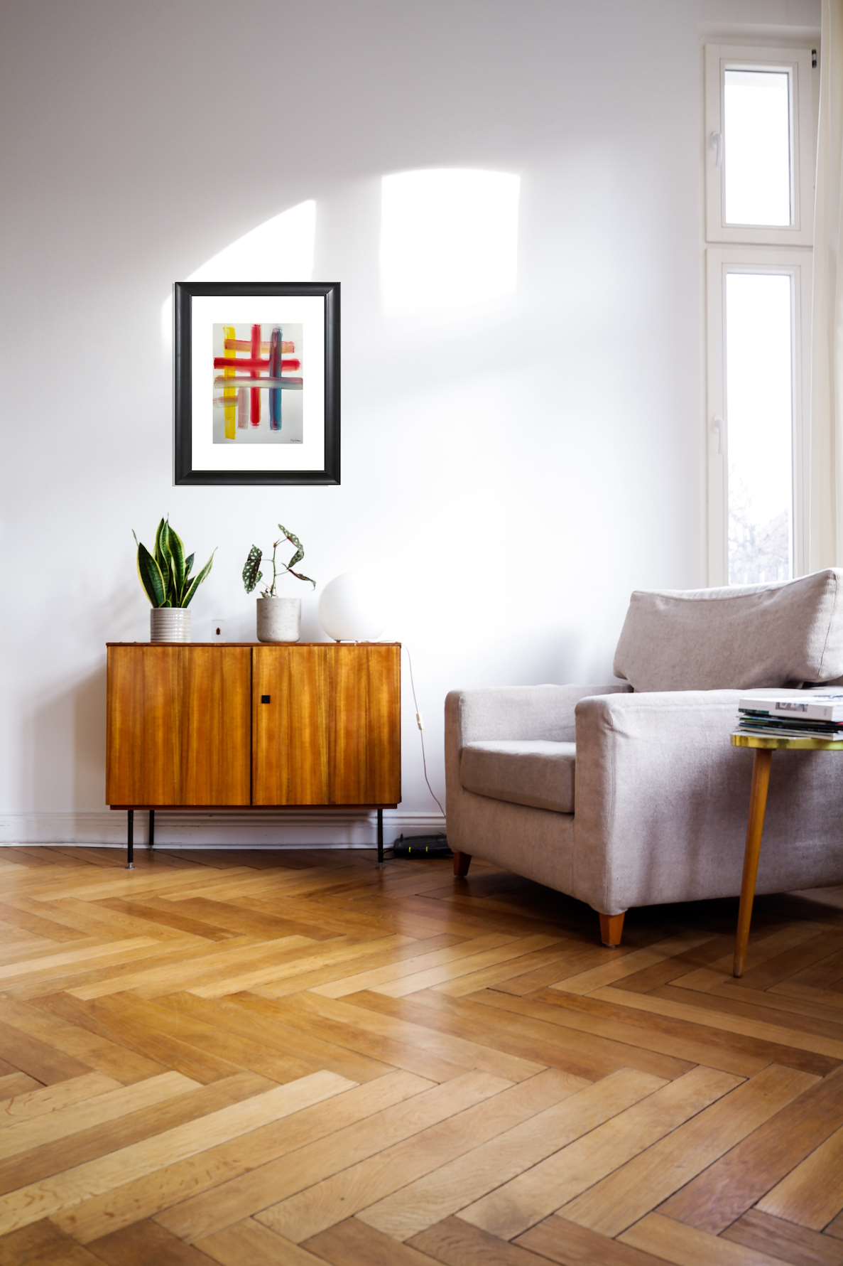 Art print abstract line art