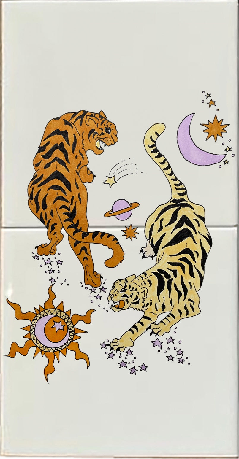 Tegeltableau Tijgers